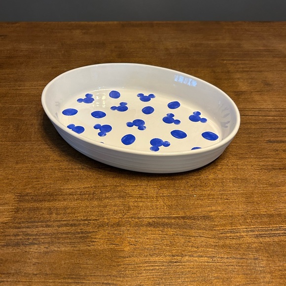 Disney Homestead Mickey Stoneware Blue and White Dish - Picture 3 of 5